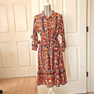 Lapogee Worldover Women Boho Fit&Flare Dress Size L